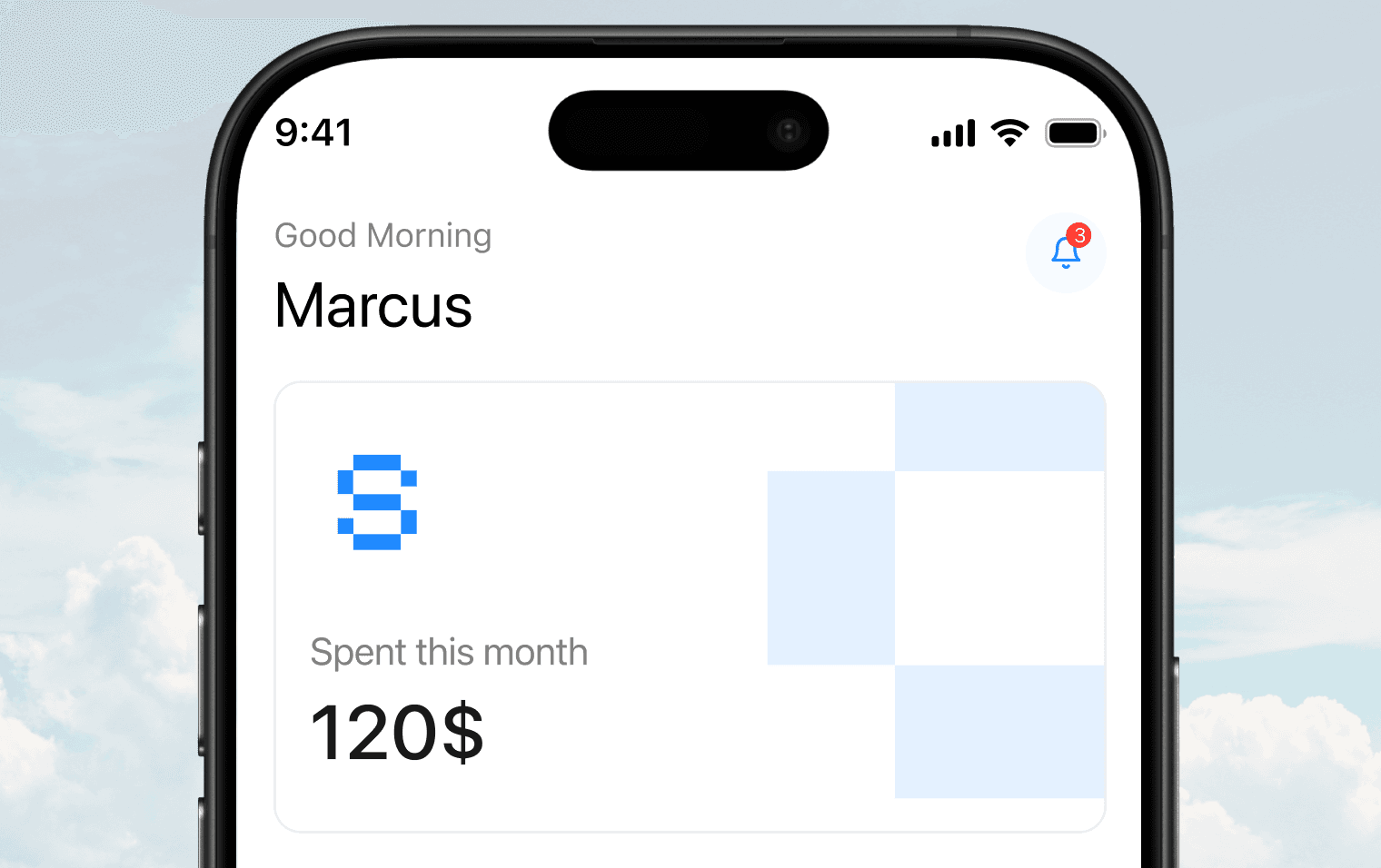 Snapense app preview on iPhone frame